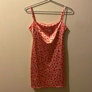 Urban Outfitters Pink Rose Sleeveless Butterfly Printed Mini Dress size Small